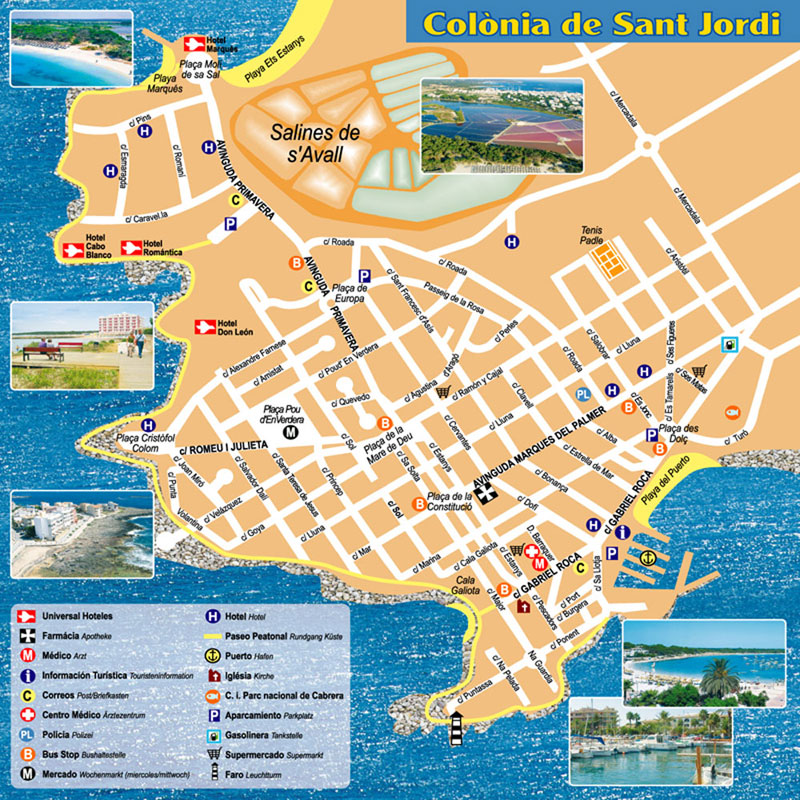 Colònia Sant Jordi, Map, Karte, Mapa
